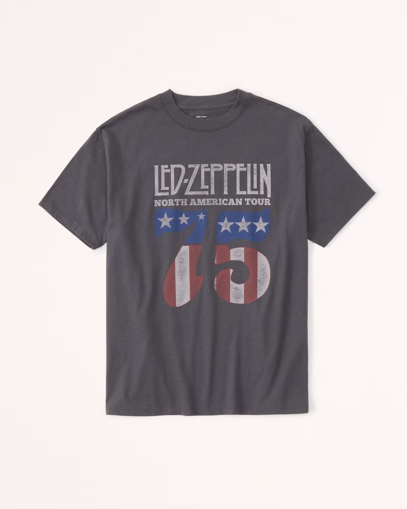 Oversized Boyfriend Heavyweight Led Zeppelin Graphic Tee | Abercrombie & Fitch (US)