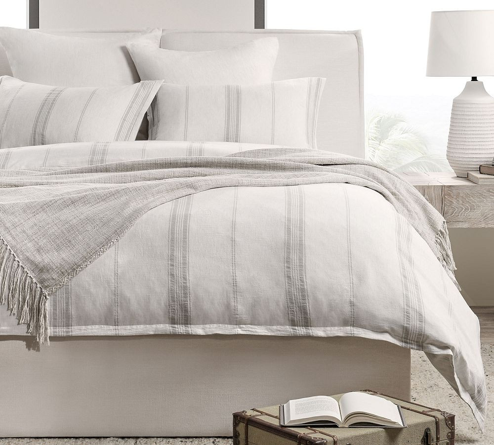 Caprina Linen Cashmere Striped Duvet Cover | Pottery Barn (US)
