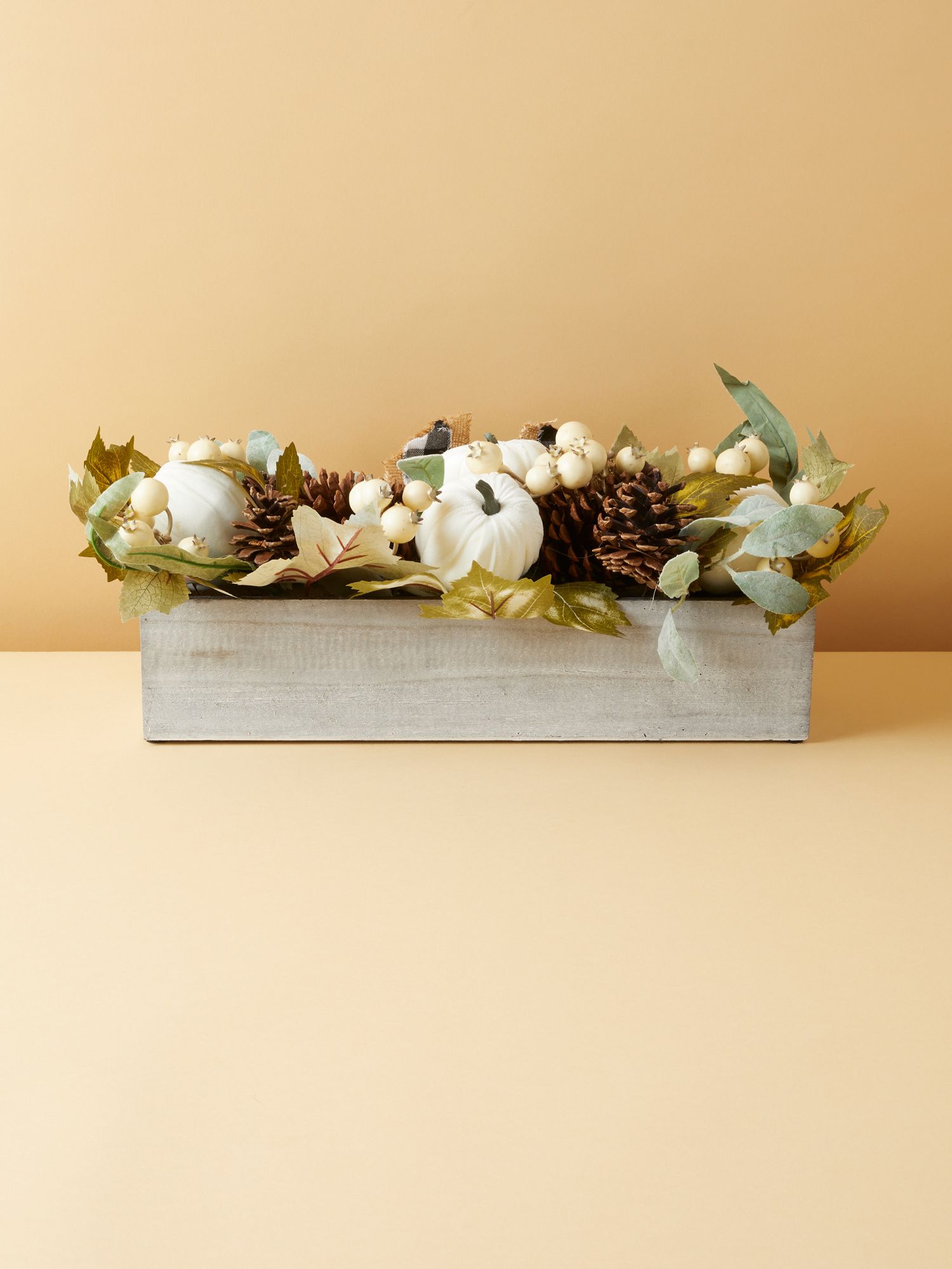 24in Artificial Mixed Harvest Leaf And Berry Arrangement In Wood Box | Seasonal Decor | HomeGoods | HomeGoods