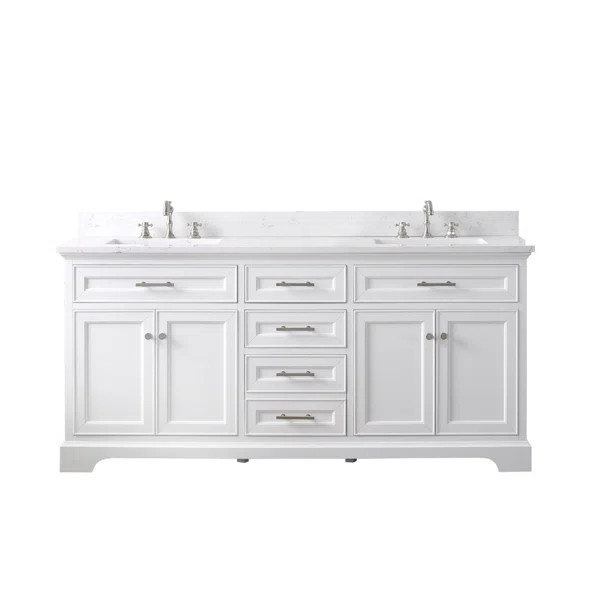 Annaline 72'' Free-standing Double Bathroom Vanity with Engineered Stone Vanity Top | Wayfair North America