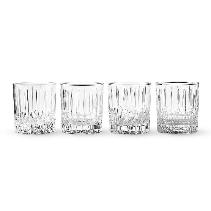 Wilshire Jewel Cut Double Old-Fashioned Glasses, Set of 4, Clear | Williams-Sonoma