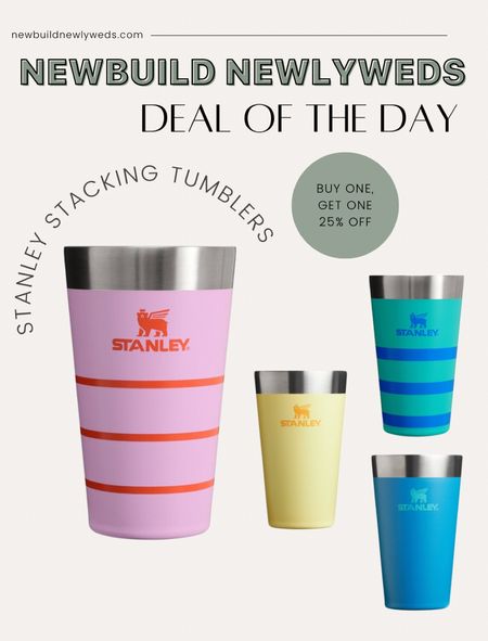 Don’t miss Target’s deal on Stanley’s stacking tumblers! Buy one, get one 25% off! 

#LTKFindsUnder50 #LTKHome #LTKSaleAlert