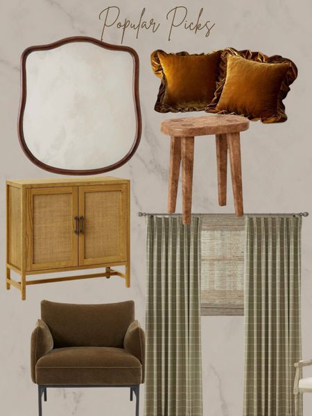 Vintage Inspired mirror,  Magnolia mirror, velvet ruffle throw pillows, cabinet, sideboard, two pages curtains, curtains, bamboo custom shades, wood accent table, affordable home, Amazon ruffle pillows, velvet pillow covers

#LTKStyleTip #LTKFindsUnder100 #LTKHome