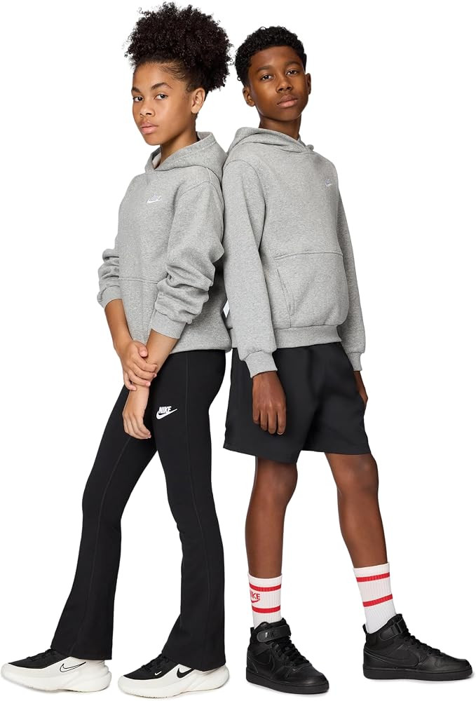 Amazon.com: Nike Kid's Sportswear Club Fleece Pullover Hoodie, Dark Grey Heather/White, Medium: C... | Amazon (US)