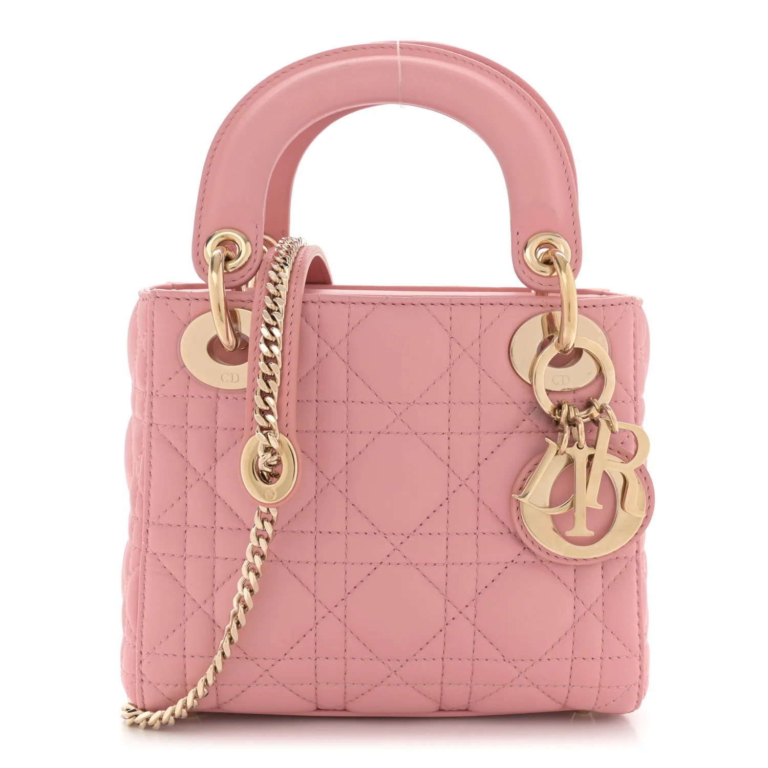 Lambskin Cannage Mini Lady Dior Light Pink | FASHIONPHILE (US)