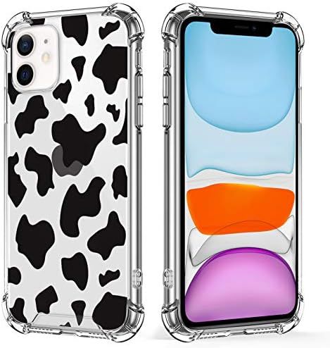 KANGHAR iPhone 11 Case Cow Printer Black Cute Pattern Shockproof Clear Four Corners Cushion Durab... | Amazon (US)