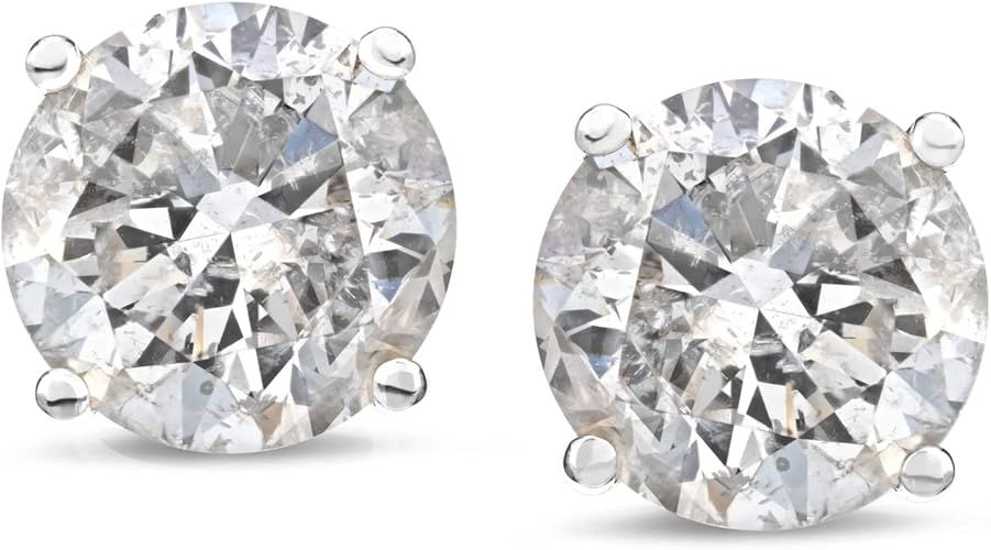 Amazon Collection 14K Gold Round-Cut Diamond Stud Earrings (1/4-2 cttw, J-K Color, I2-I3 Clarity) | Amazon (US)