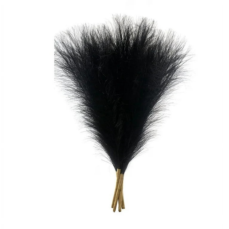Faux Pampas Grass,18In/45Cm Artificial Pampas Grass (Black) - Walmart.com, Halloween Decor | Walmart (US)