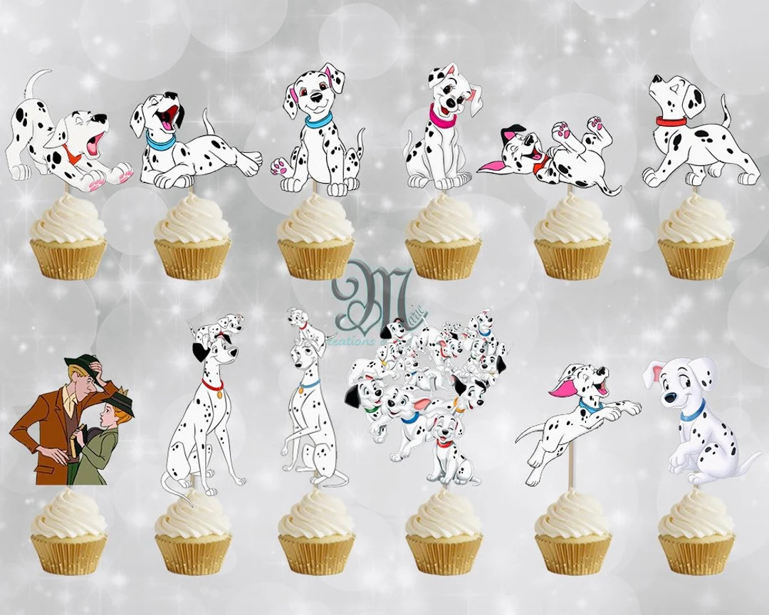 101 Dalmatians Cupcake Toppers, 101 Dalmatians Cupcake Toppers Decor - Etsy | Etsy (US)