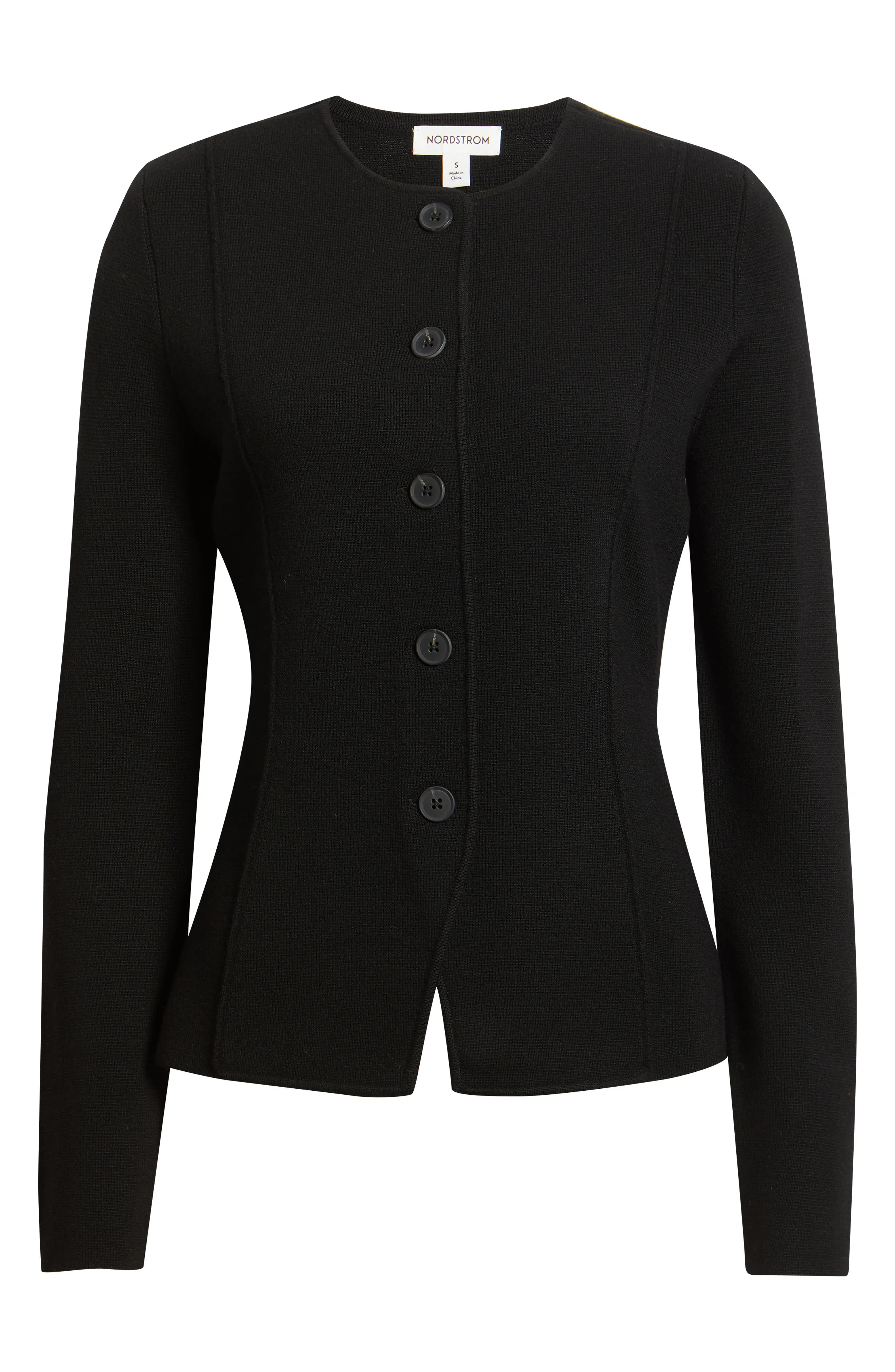 Nordstrom Merino Wool Sweater Jacket in Black at Nordstrom, Size X-Large | Nordstrom