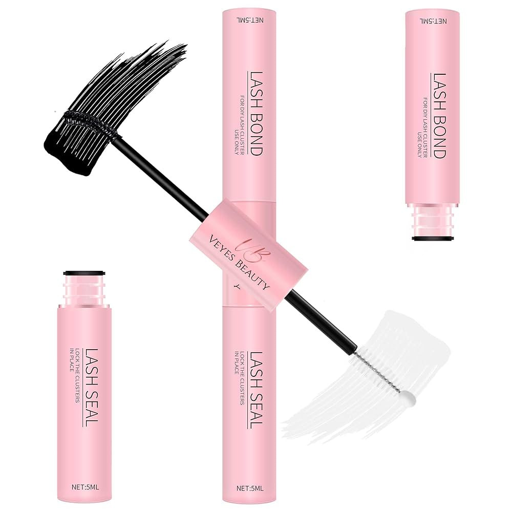 VEYESBEAUTY Lash Bond and Seal Waterproof 2 in 1 Cluster Lash Glue for Eyelash Extensions Long La... | Amazon (US)