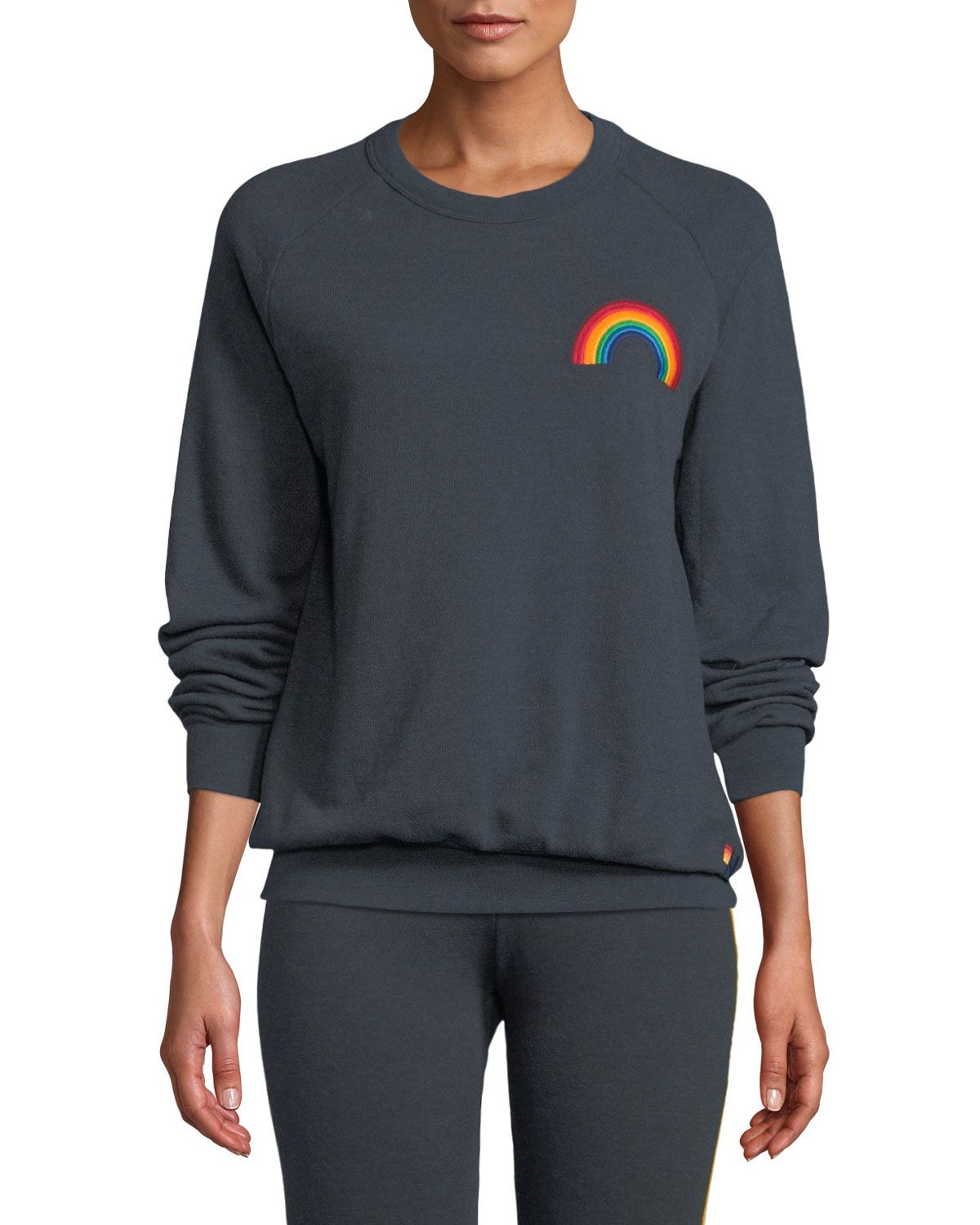 Embroidered Rainbow Crewneck Sweatshirt | Neiman Marcus