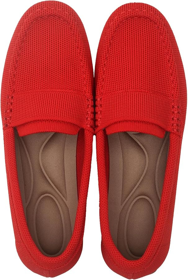 Women's Lightweight Knitted Loafers Casual Flat Shoes Comfortable Boat Shoes Flat Bottomed Breath... | Amazon (US)