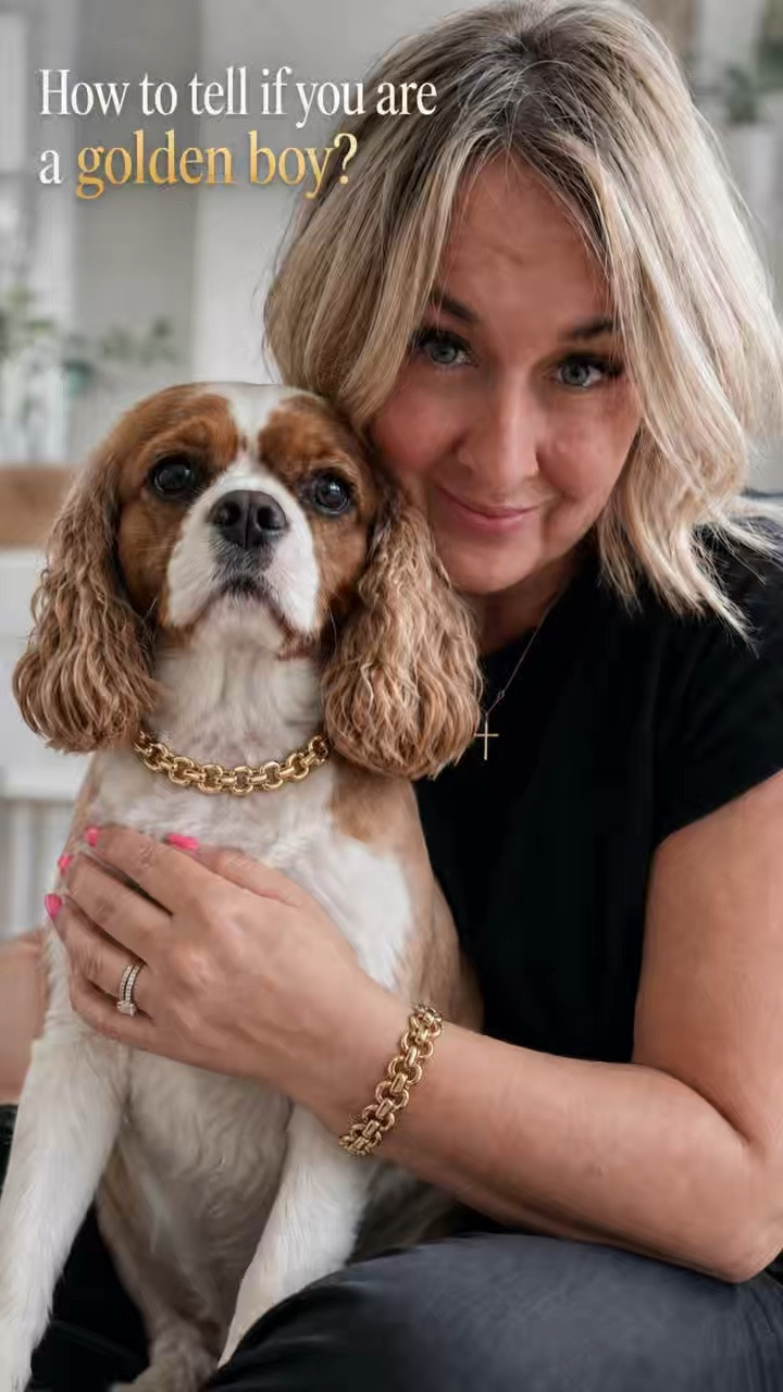 Ps it’s real jewelry 😂
How can you tell he’s a golden boy? His gold chain matches his mama’s bracelet, of course. 😂✨

I found the cutest gold dog chain for my Cavalier King Charles Spaniel—and now we officially have matching jewelry. Because every handsome boy deserves a little gold! 🐾

Gold dog chain, stylish dog collar, Cavalier King Charles Spaniel, dog mom style, matching jewelry, fashionable dog accessories, pet accessories, golden boy, midsize over 50 lifestyle.