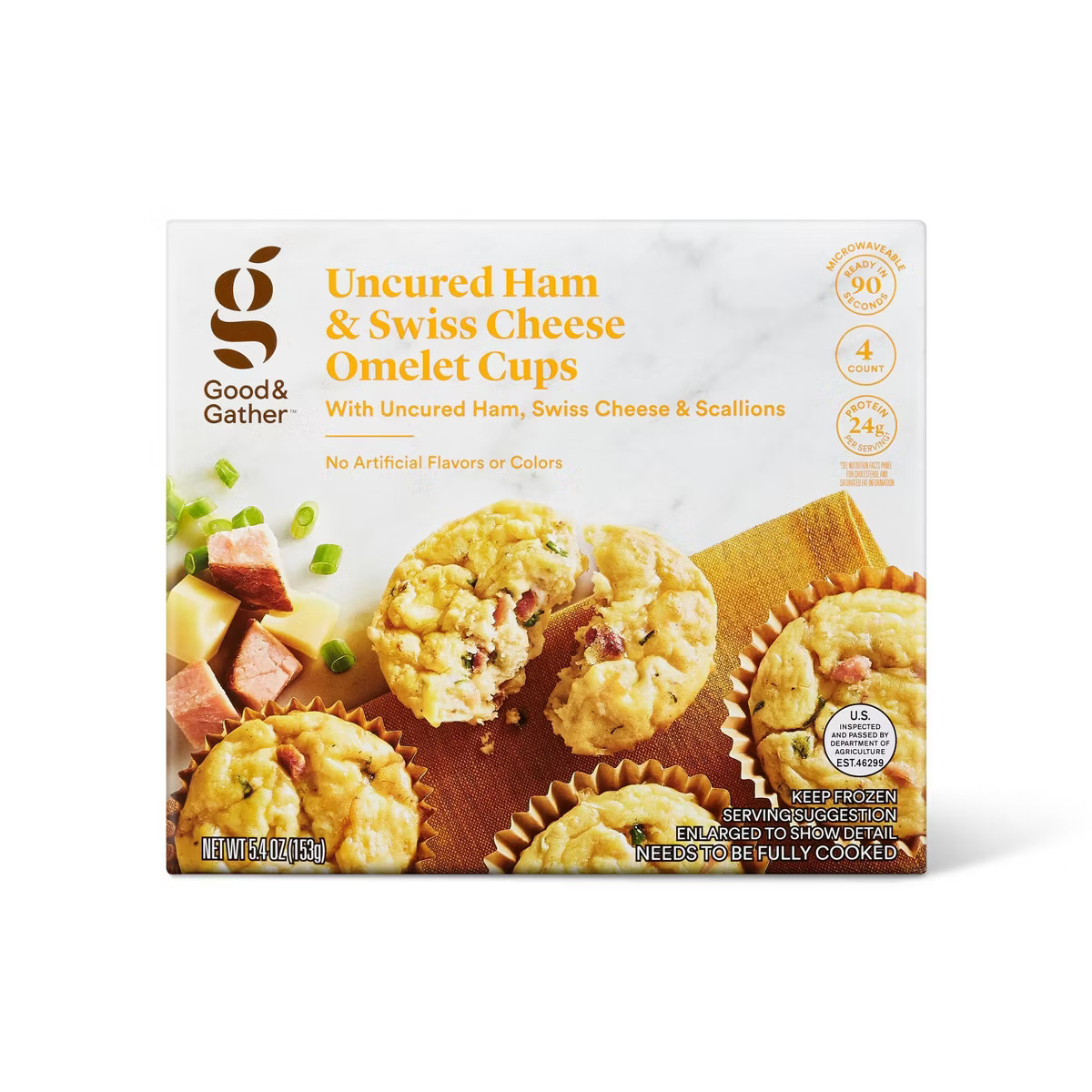 Ham & Swiss Cheese Frozen Omelet Cups - 5.4oz/4ct - Good & Gather™ | Target