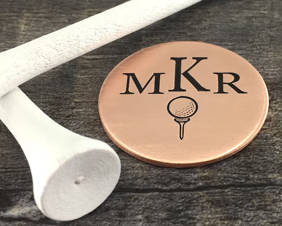 Monogram ball marker, golf ball marker,  golf lover gift,  groomsmen gift,  Gift for dad, custom ... | Etsy (US)