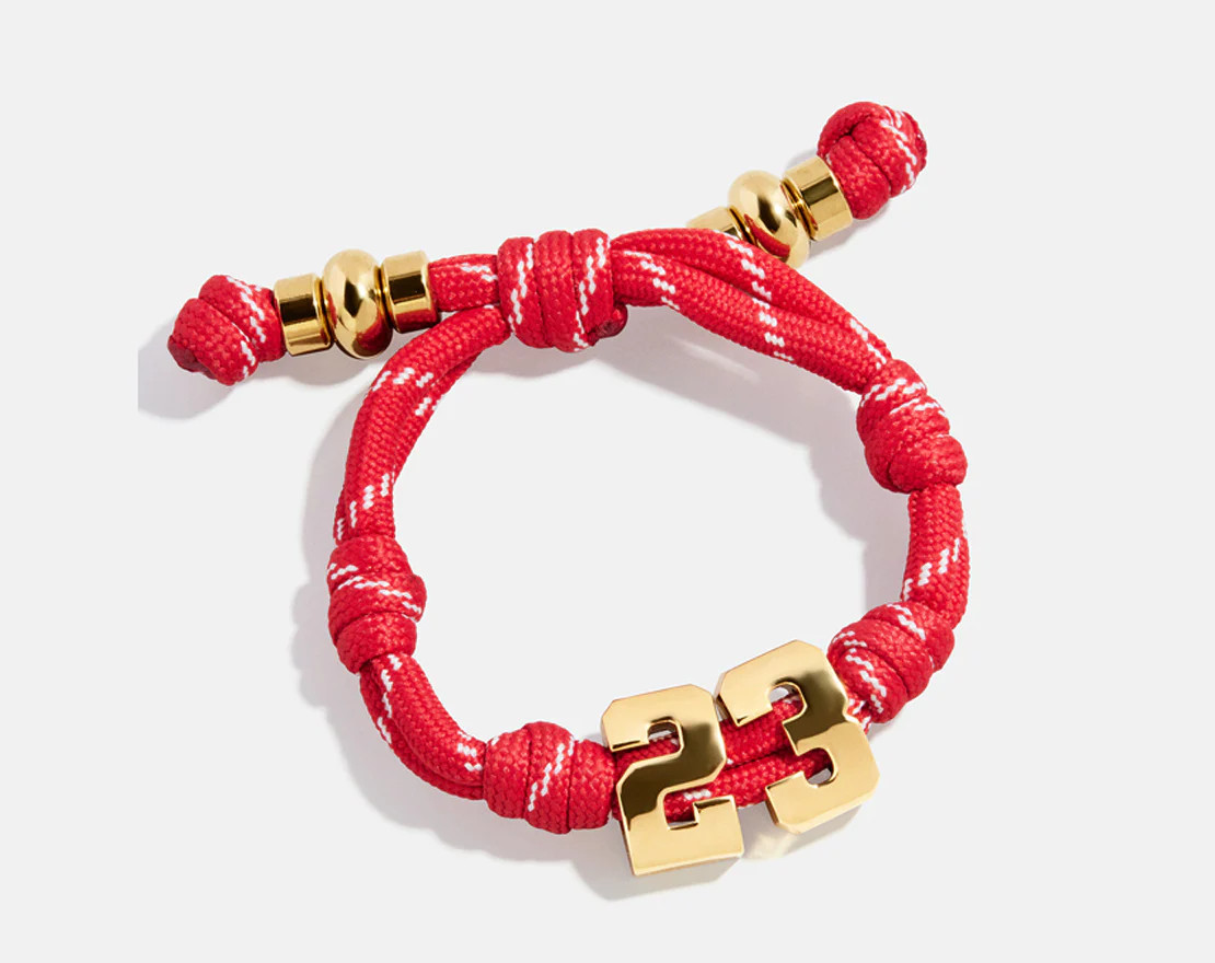 Knotty Varsity Number Custom Bracelet - Cherry Red Double Digit | BaubleBar