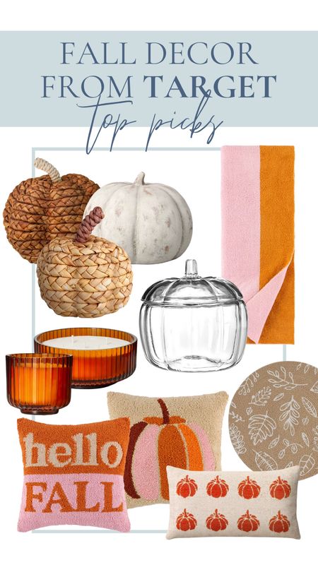 Fall decor from target. Fun pink and orange color palette. Textured pumpkins. Fall pillows. Girly fall decor  

#LTKfindsunder50 #LTKhome #LTKHoliday