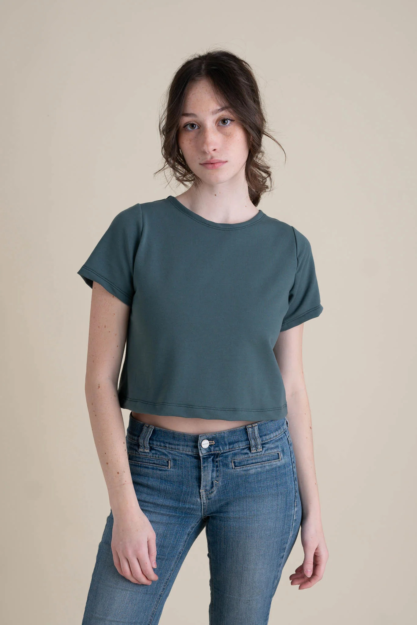 Eden Crop Tee in River | Conscious Clothing