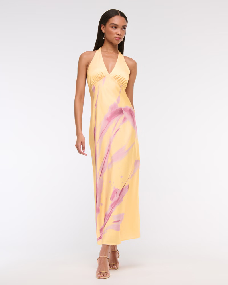 Women's The A&F Julia Slip Halter Maxi Dress | Women's The A&F Wedding Shop | Abercrombie.com | Abercrombie & Fitch (US)