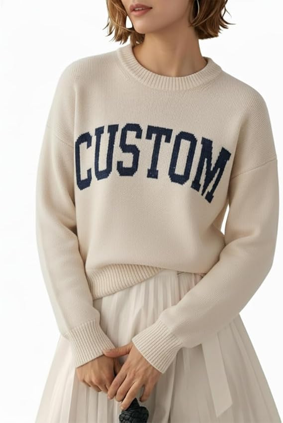 Custom Knit Sweater for Women, Personalized Sweater Design Your Own, Customize Sweatshirt, Soft J... | Amazon (US)