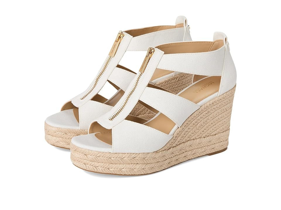 MICHAEL Michael Kors Etta Wedge Women's Wedge Shoes Optic White : 9.5 M | Zappos