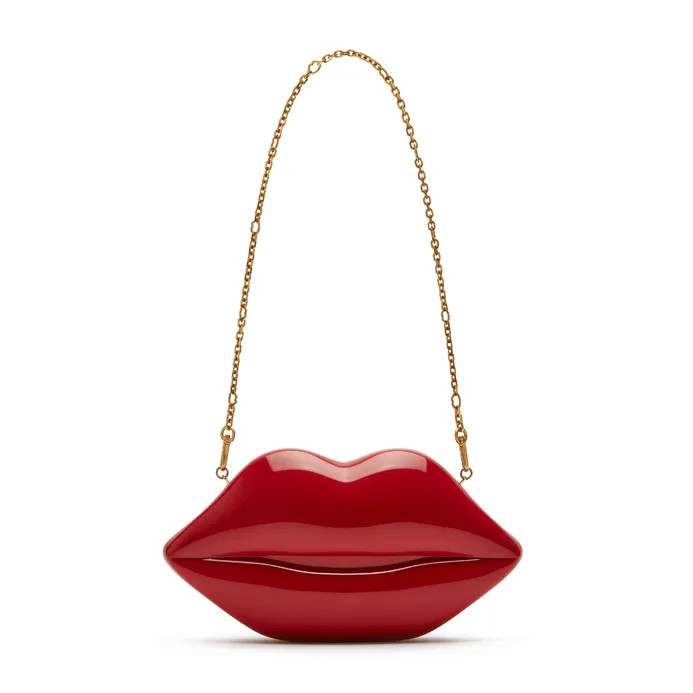 Lulu Guinness Lulu Red Medium Acrylic Lips Clutch | Fortnum & Mason