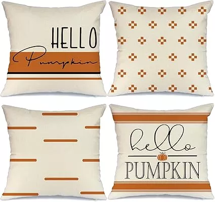 Fall Decor Pillow Covers 18X18 Set Of 4 Outdoor Fall Pillows