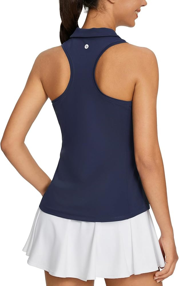 BALEAF Womens Golf Shirt Sleeveless Tennis Tank Tops V-Neck Racerback Polo Collar UPF | Amazon (US)