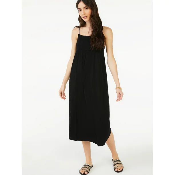 Scoop Women's Solid Smocked Cami Dress | Walmart (US)