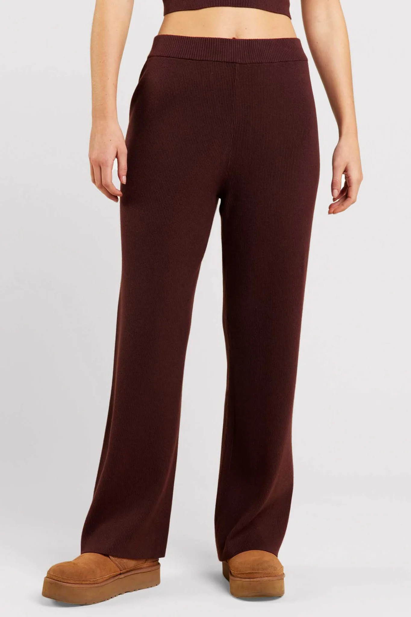 Ribbed Sweater Wide Leg Pant | nuuds