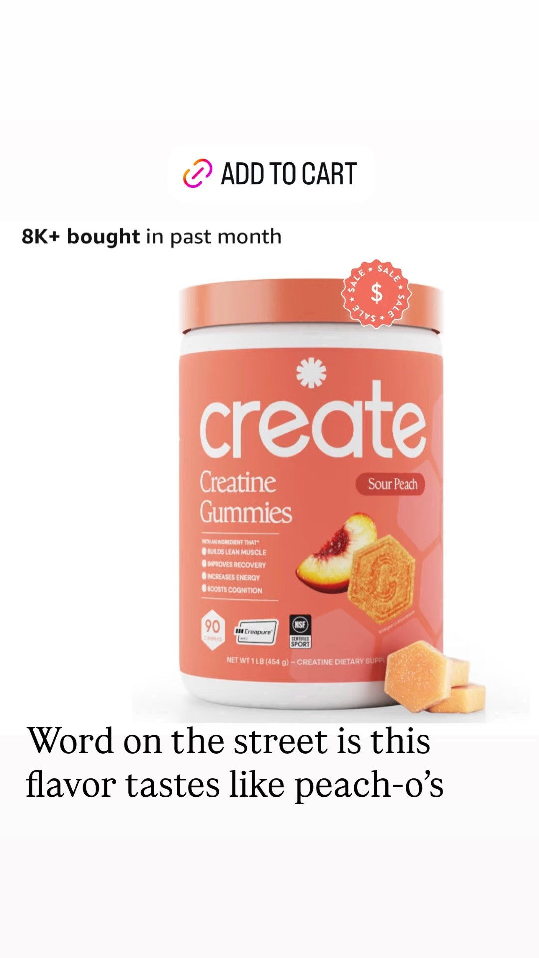 Create creatine gummies on the Amazon sale 
I’ve heard these are good so trying out

#LTKTravel #LTKOver40 #LTKActive