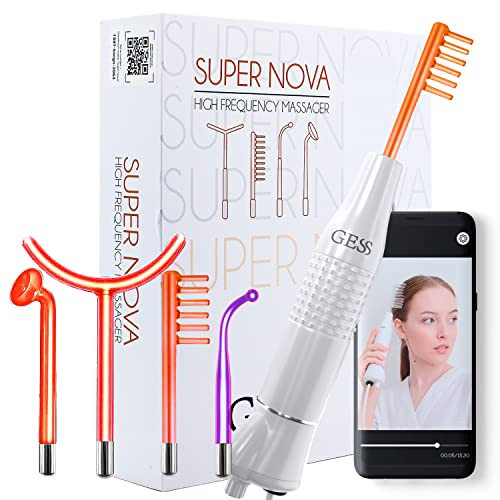 GESS SuperNova Darsonval Hochfrequenzgerät für Gesicht und Haare, Anti Aging Gesichtsmassagegerät, Akne Behandlung, Faltenreduzierung, Hautpflege Kosmetik Gerät | Amazon (DE)
