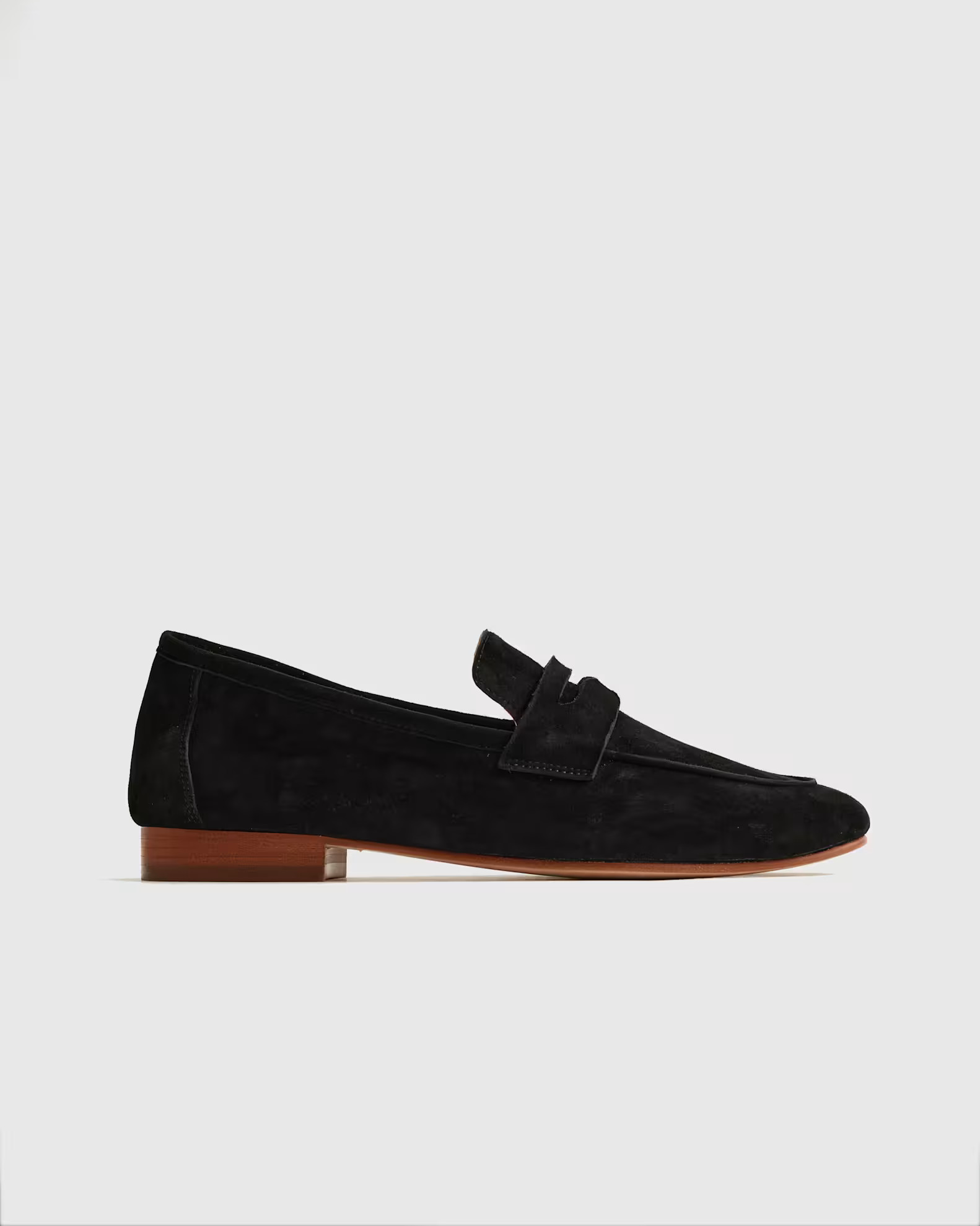 Women's Italian Suede Penny Loafer in Black | Quince