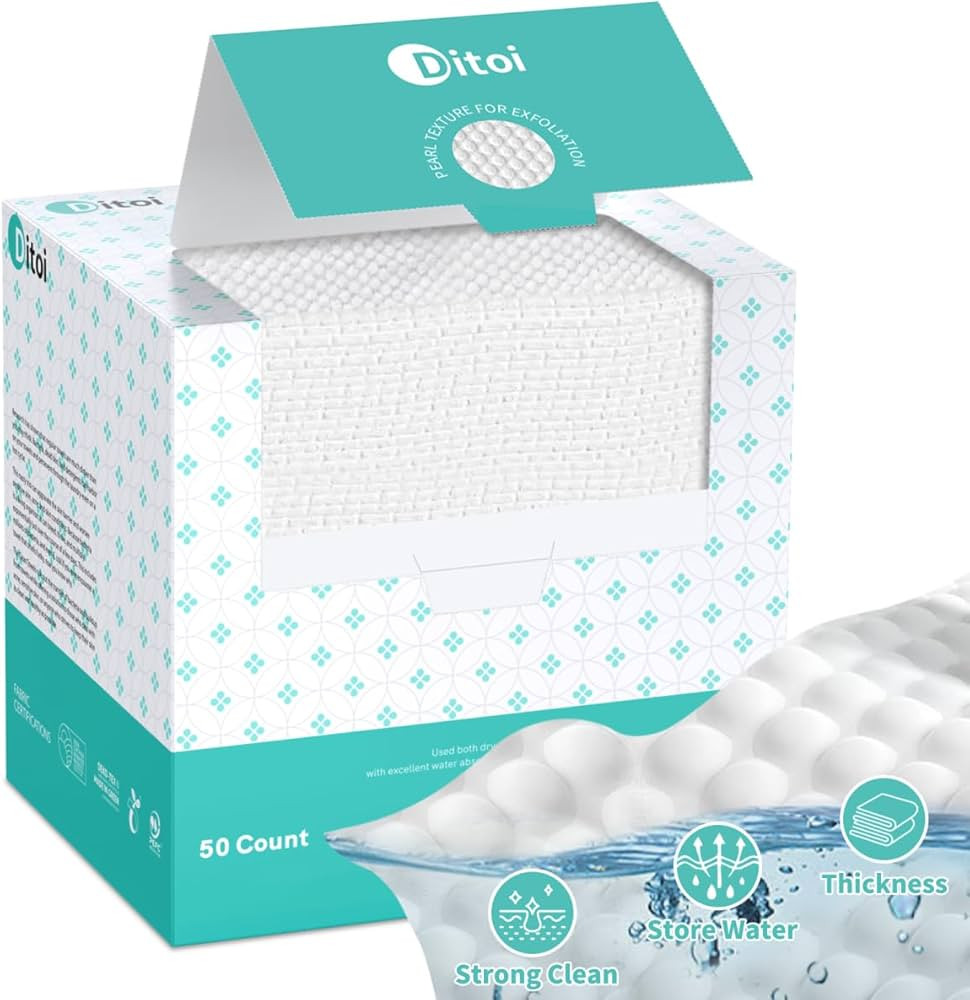 Face Towels, 10"×12" Disposable Face Towel, Ultra Thick Face Towelettes, Soft Facial Cloths, Mak... | Amazon (US)