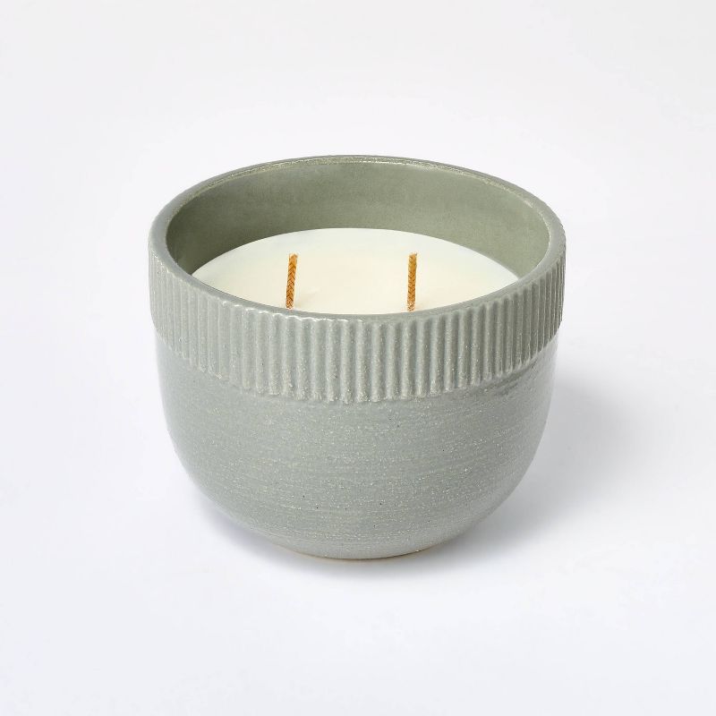 10oz Small Ceramic Nutmeg & Amber Candle Gray - Threshold™ designed with Studio McGee | Target