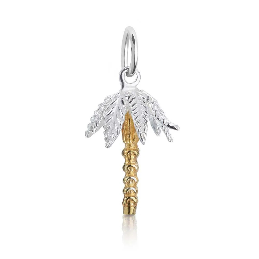 Palm Tree Charm Two-Tone Gold | Jet Set Candy (US)