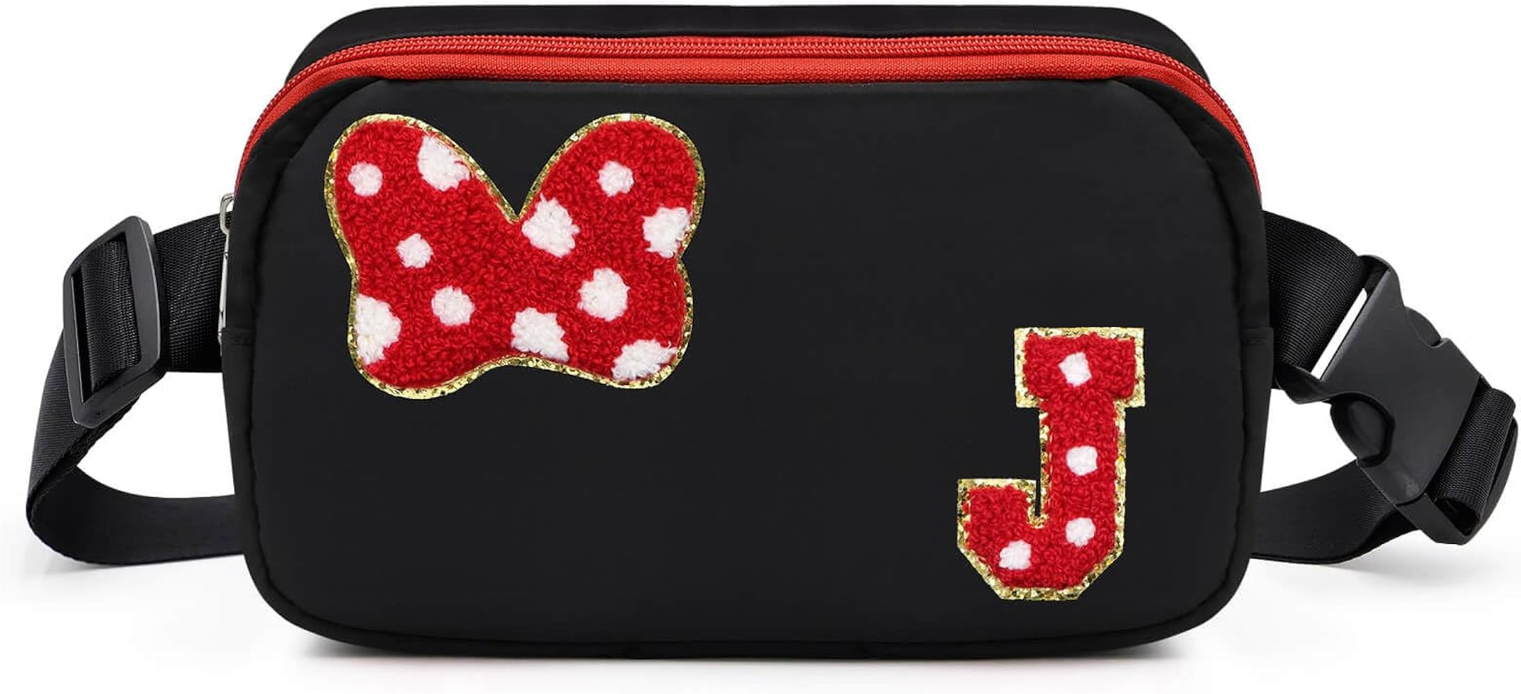 Chenille Initial Letter Bow Mouse Fanny Pack, Waterproof Park Crossbody Bag Christmas Birthday Gi... | Amazon (US)