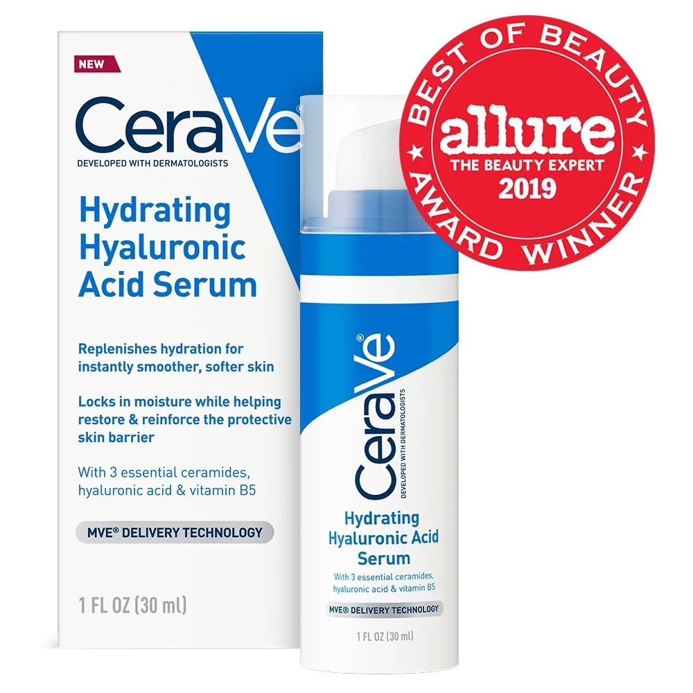 CeraVe Hydrating Hyaluronic Acid Face Serum, 1 fl oz | Walmart (US)
