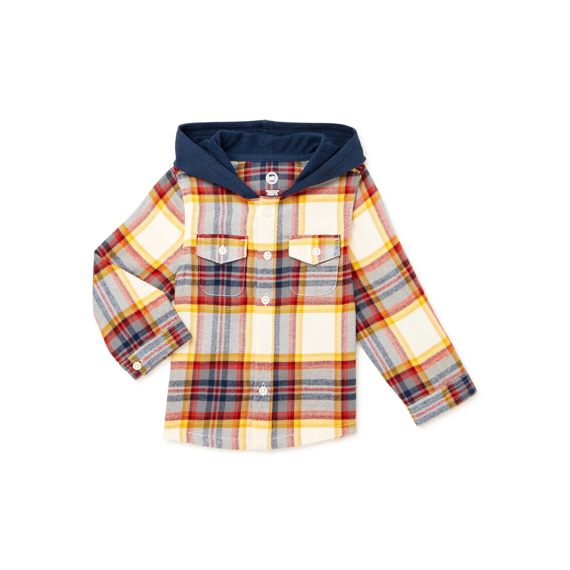 Wonder Nation - Wonder Nation Baby Boy & Toddler Boy Hoodie Flannel Shirt, 12M-5T - Walmart.com | Walmart (US)