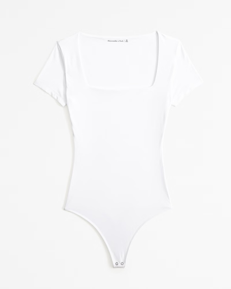 Women's Soft Matte Seamless Short-Sleeve Squareneck Bodysuit | Women's Tops | Abercrombie.com | Abercrombie & Fitch (US)