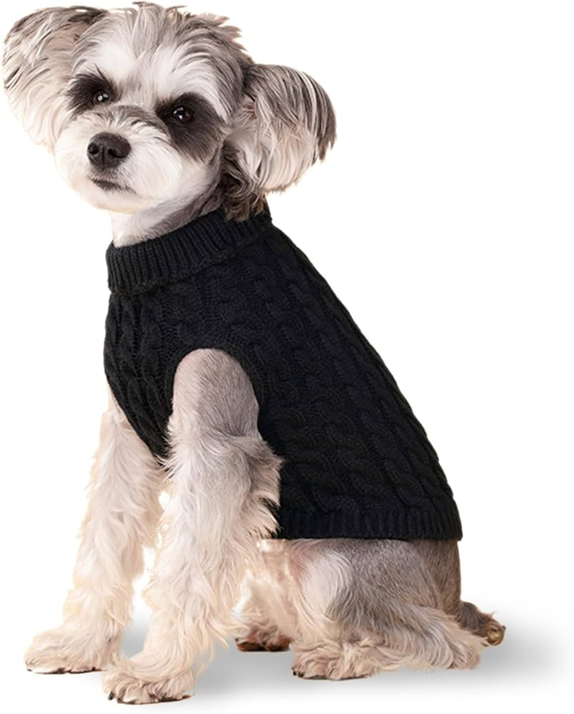 Dog Pullover Sweater Cozy Small Dog Warm Winter Sweater Black S for Bulldog, Poodle, Yorkshire, C... | Amazon (US)