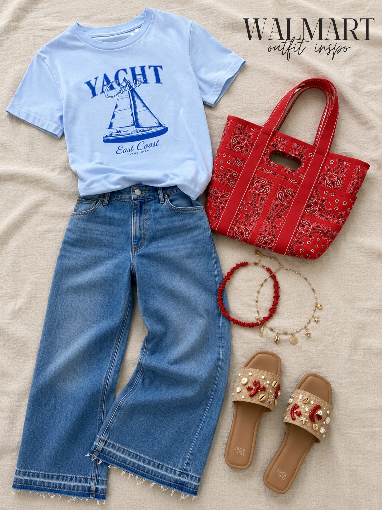 Americana / coastal outfit inspo from Walmart 🐚✨🤍

Can you even believe the sandals?? Highly rated and only $27

#LTKootd #LTKSaleAlert #LTKgrwm