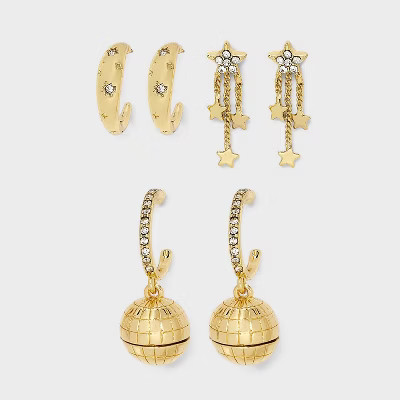 SUGARFIX by BaubleBar Party 101 Earring Set - Gold | Target