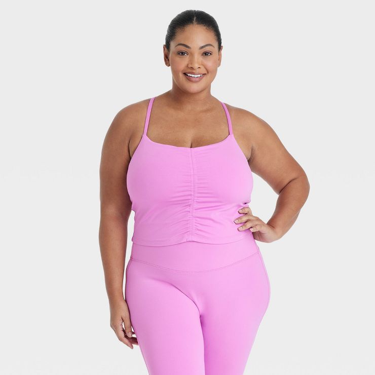 Women's Flex Shirred Cropped Tank Top - All in Motion™ | Target
