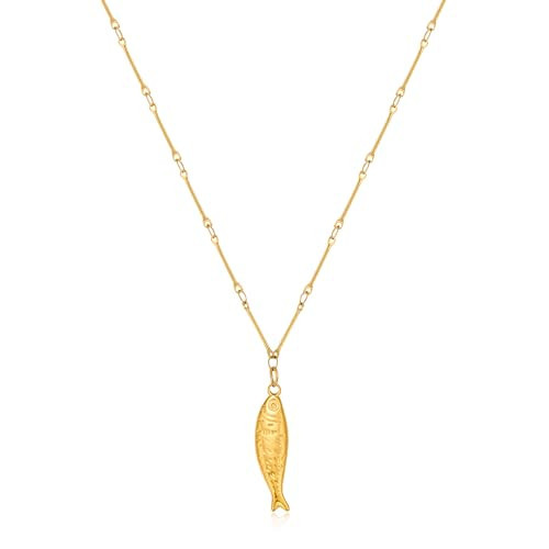 MUYAN Gold Fish Pendant Necklaces for Women Ocean Necklace Beach Trendy Jewelry | Amazon (US)