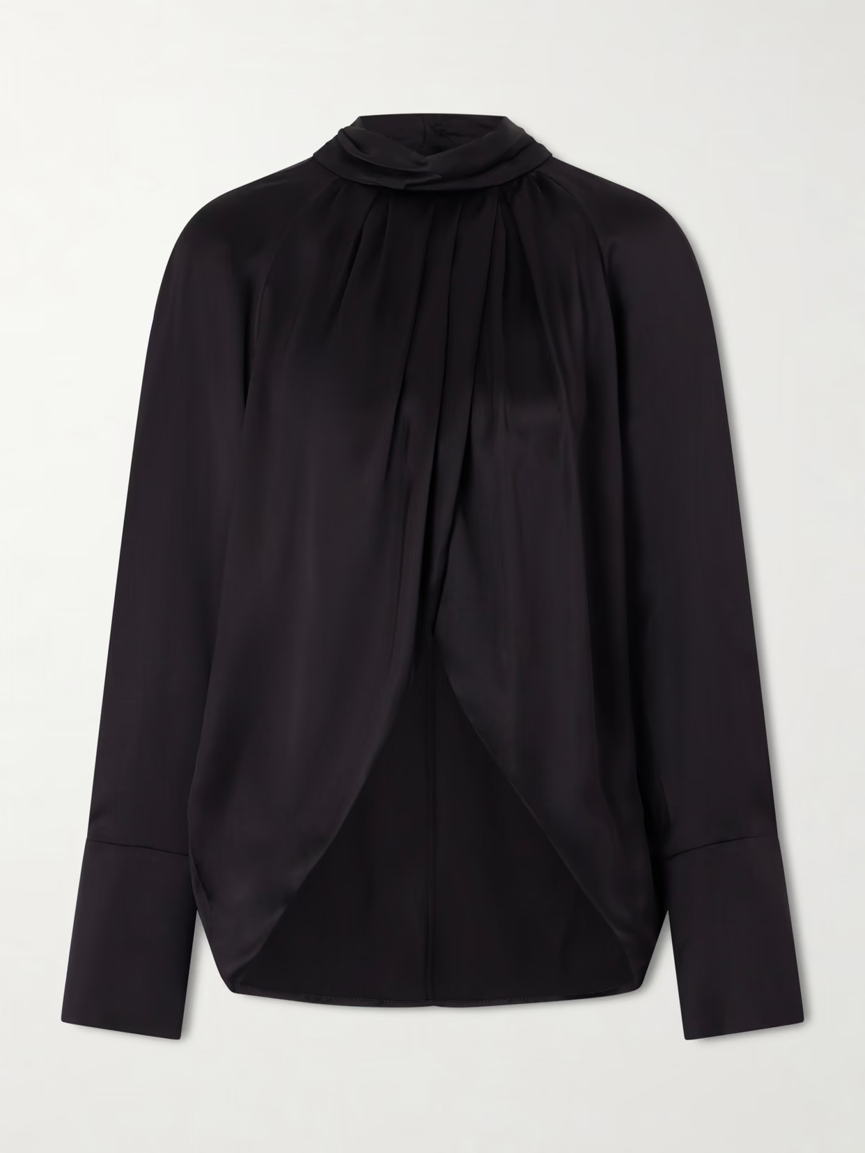 Balmain - Draped Silk-satin Blouse - Black | NET-A-PORTER (US)