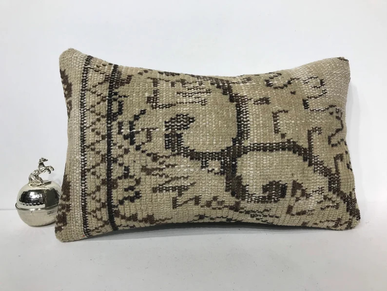 Vintage Kilim Pillow Turkish Carpet Pillow 12x20 Kilim | Etsy | Etsy (US)
