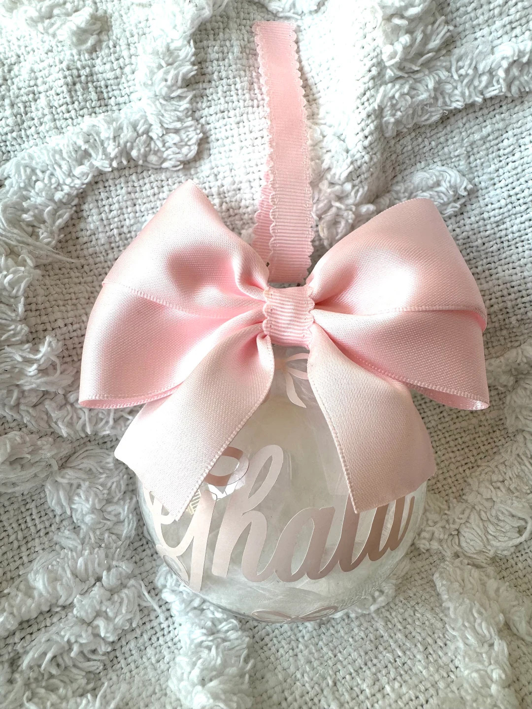 PINK CHRISTMAS ORNAMENT With Bow - Etsy Canada | Etsy (US)