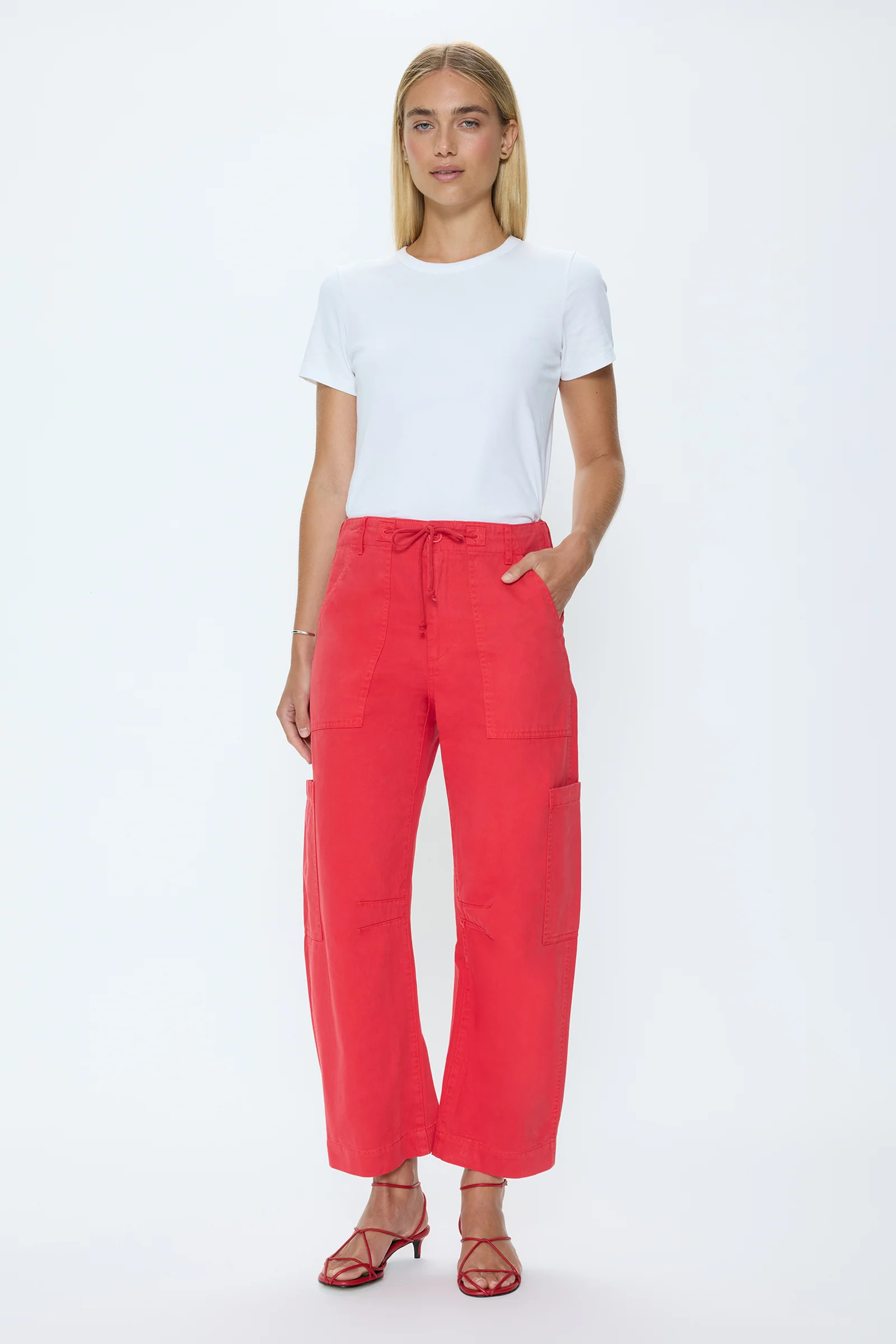 Sabrina Curved Utility Pant - Maraschino | Pistola Denim